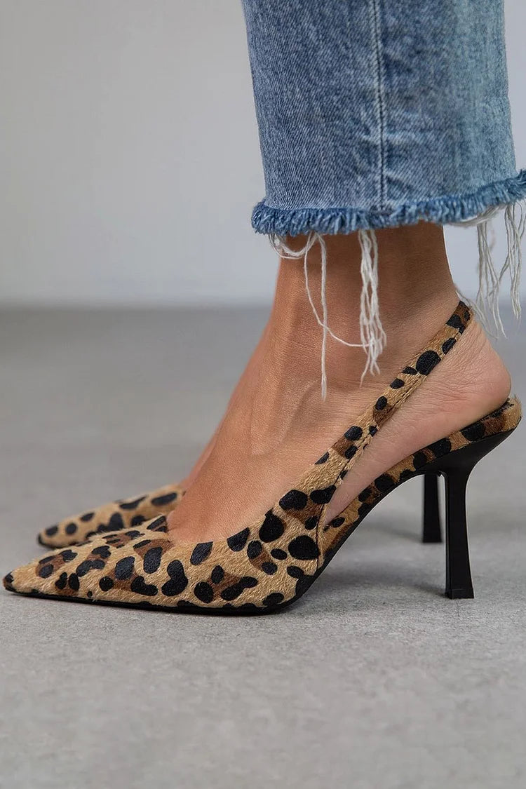 Ambra™ | Leopardprint højhælede sko med bagrem