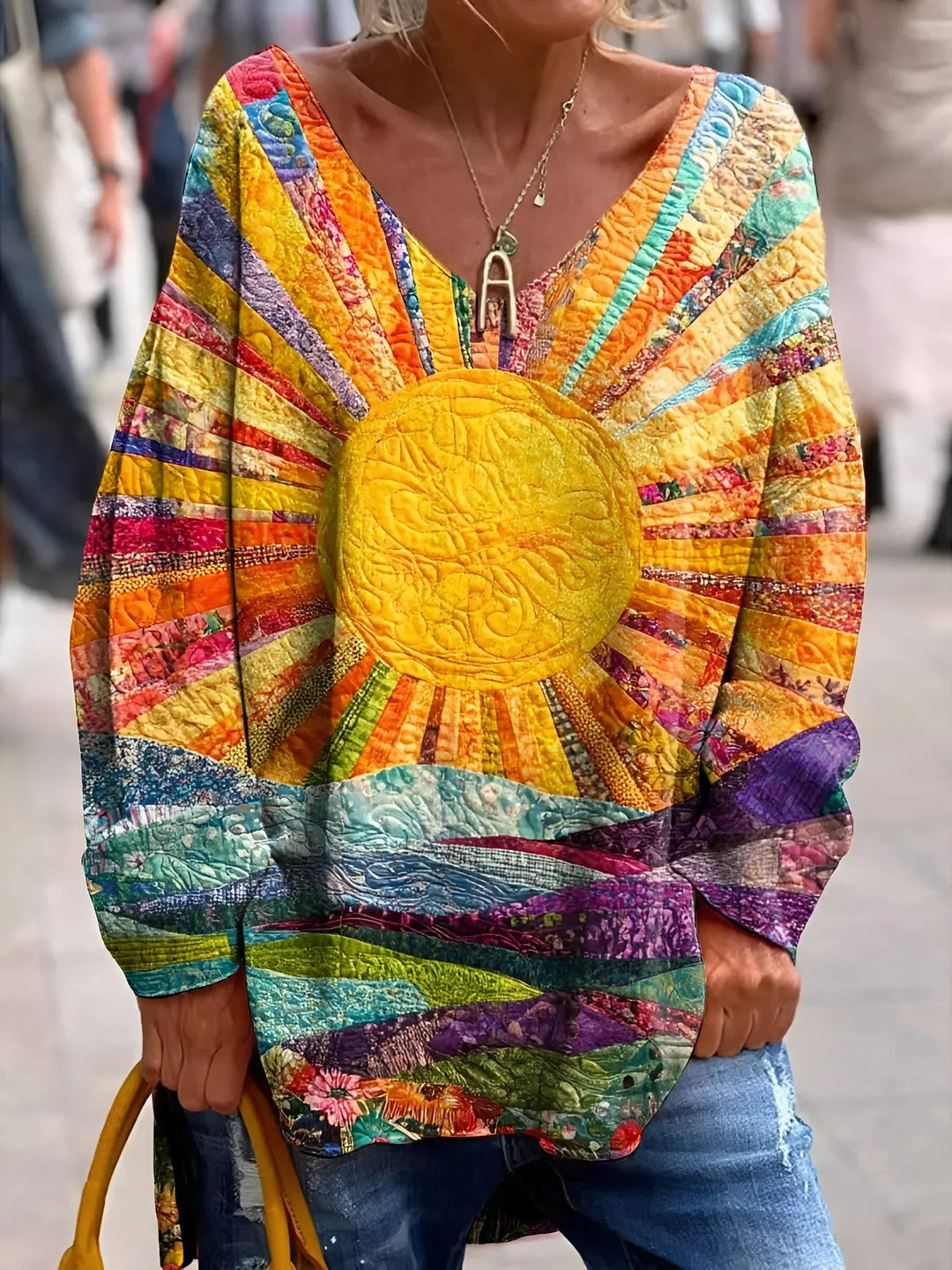 Elisa | Boho Farverig Bluse