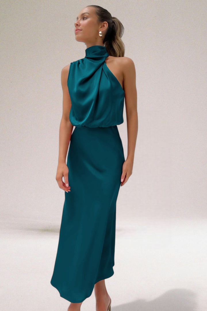 Flavia™ | Glamourøs satin kjole