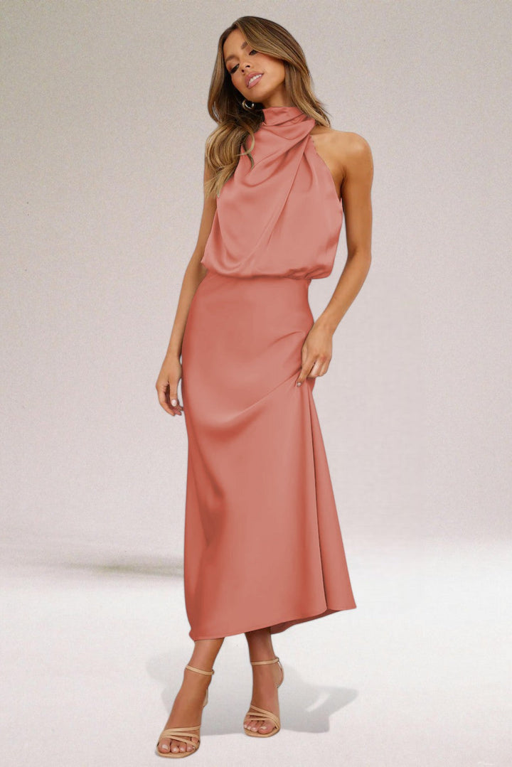 Flavia™ | Glamourøs satin kjole