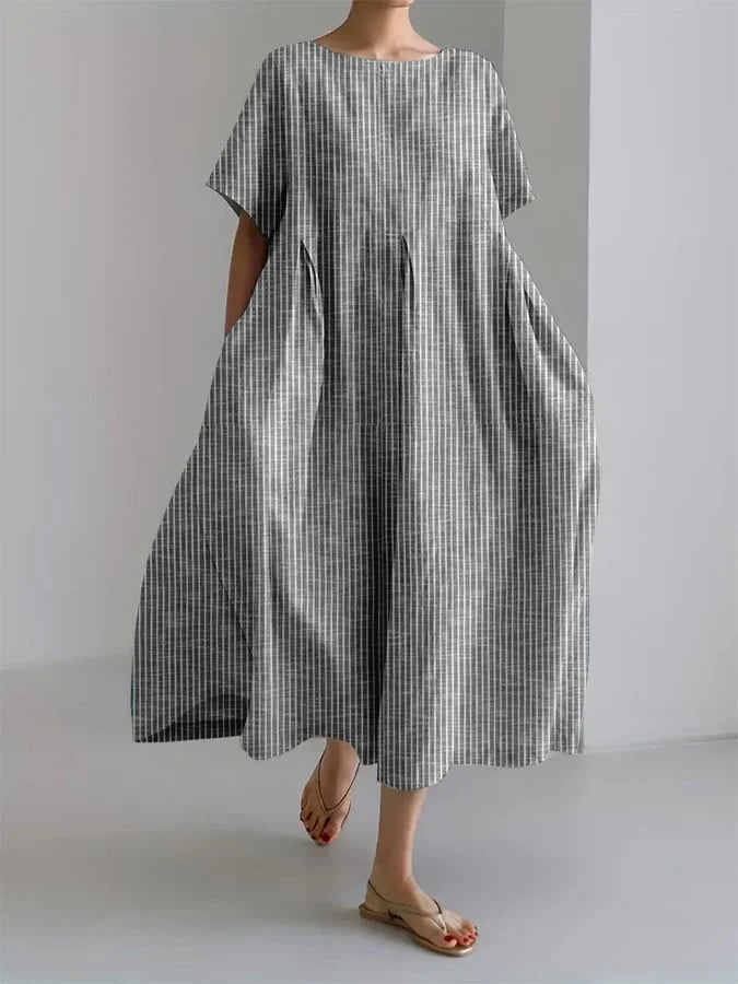 BIANCA | Lang Casual Kjole med Behagelig Pasform og Retro Stil til Hverdag