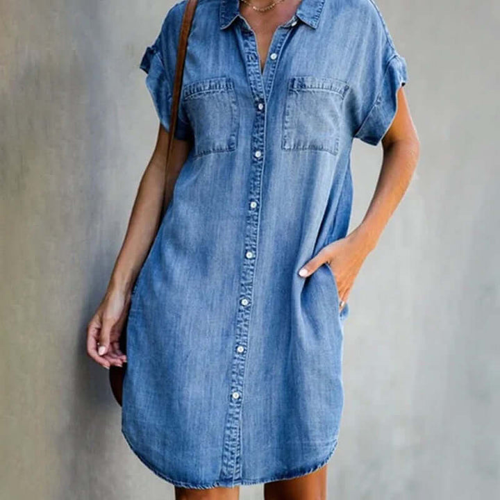 Agnes® | Blød Denim Kjole
