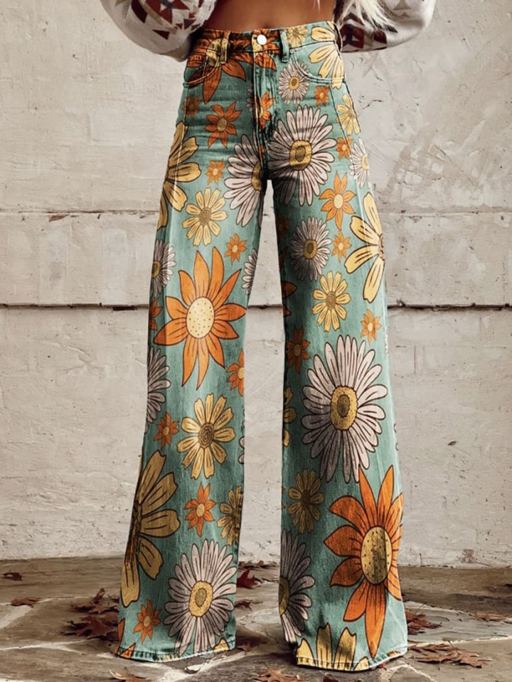 CIRILLA | Vintage Blomsterprint Palazzo Bukser