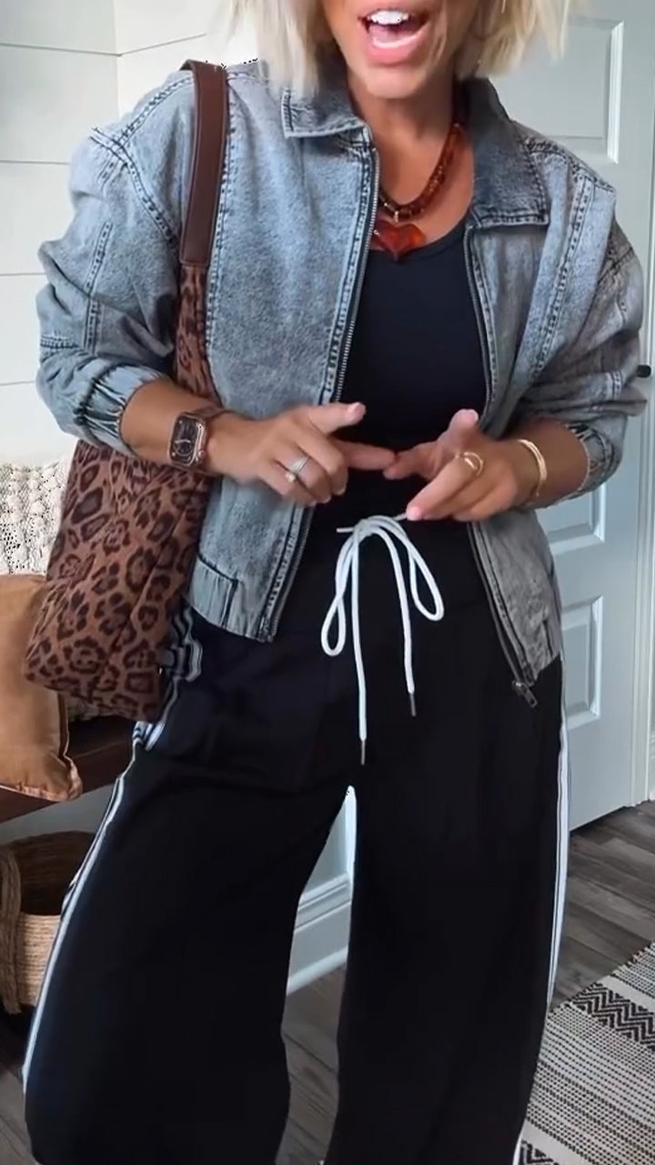 Valentina | Tidløs Denim Zip Jakke