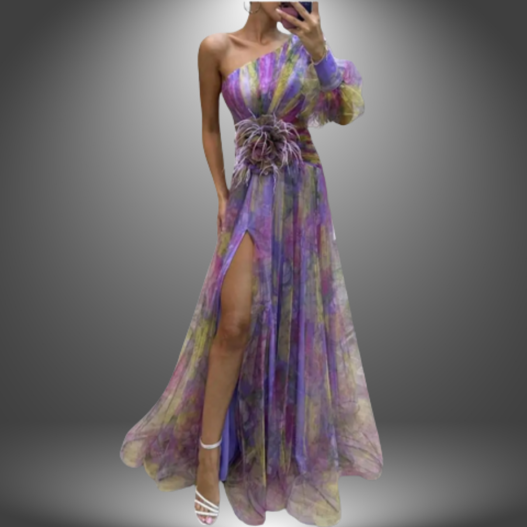 Addison | Livlig One-Shoulder Floral Maxi Kjole