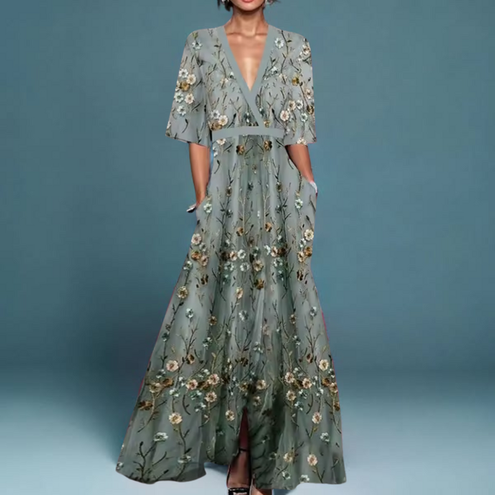 Michelle™ - Elegant Blomstret Wrap Kjole