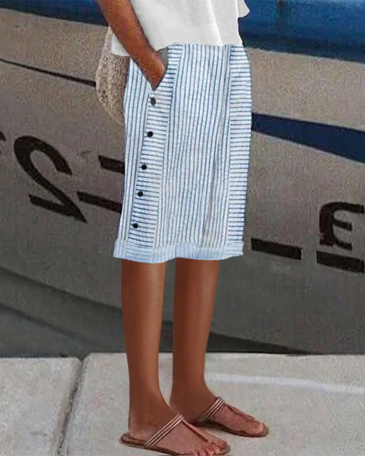 Dagmar Casual Stribet Lomme Shorts