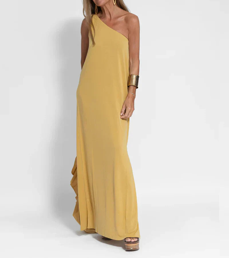 Loise - Stilfuld Maxi Kjole med One Shoulder