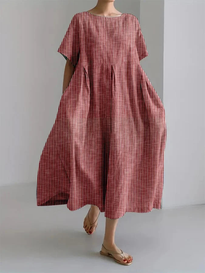 BIANCA | Lang Casual Kjole med Behagelig Pasform og Retro Stil til Hverdag