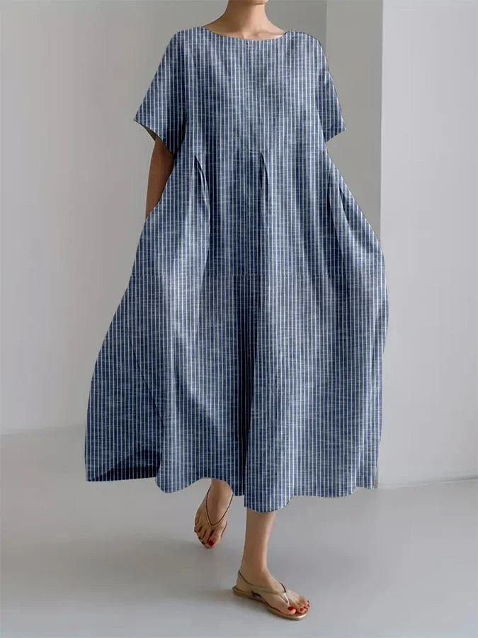 BIANCA | Lang Casual Kjole med Behagelig Pasform og Retro Stil til Hverdag