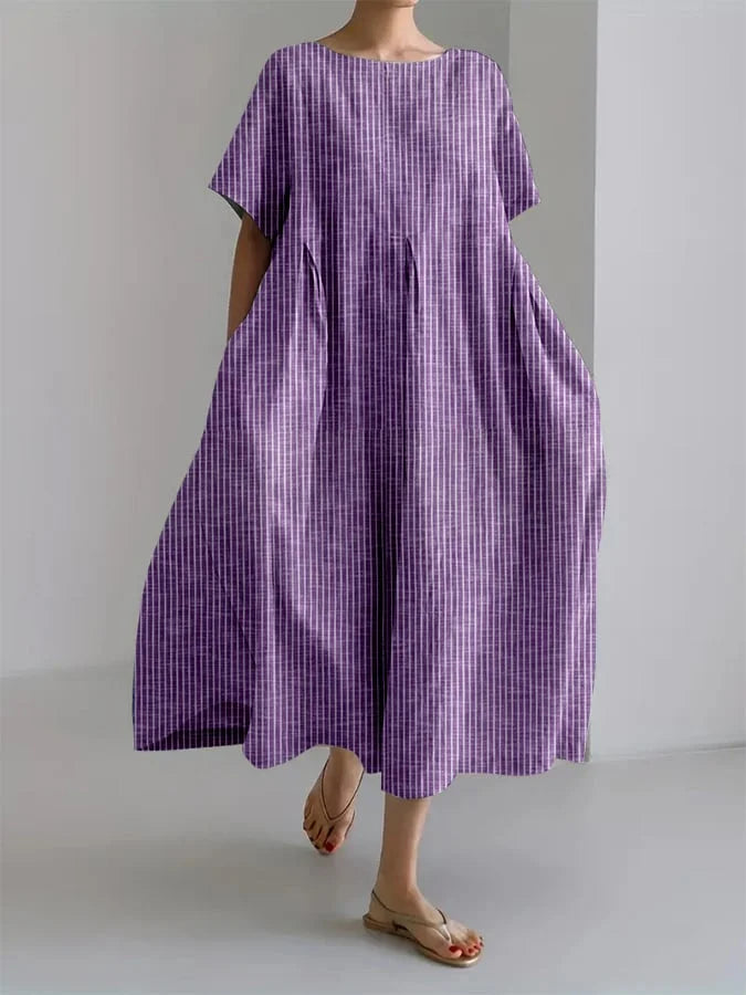 BIANCA | Lang Casual Kjole med Behagelig Pasform og Retro Stil til Hverdag