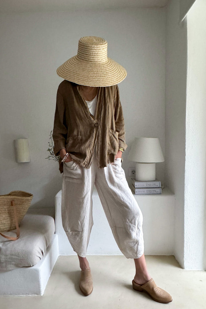 Adalyn hørjakke, savanna