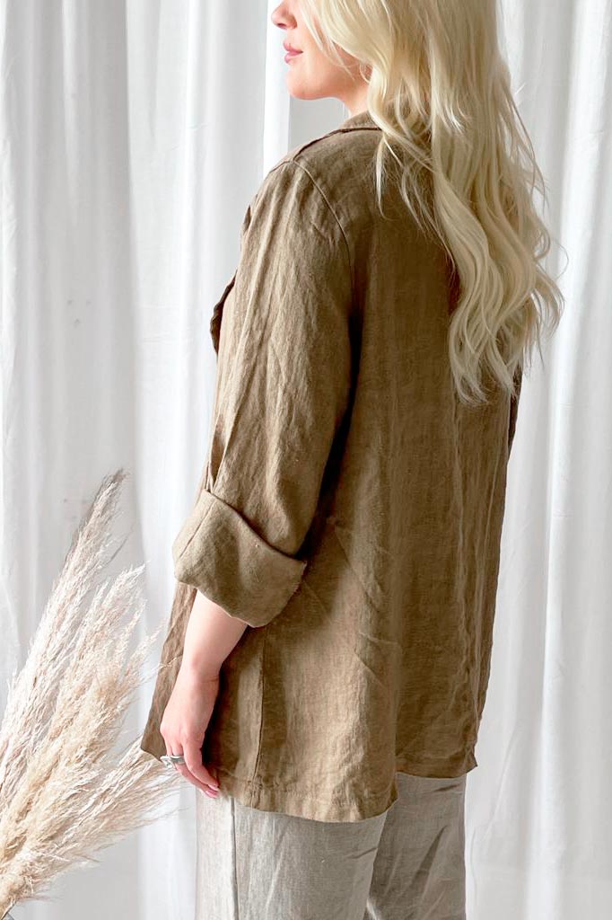 Eleanor hørjakke, karamel