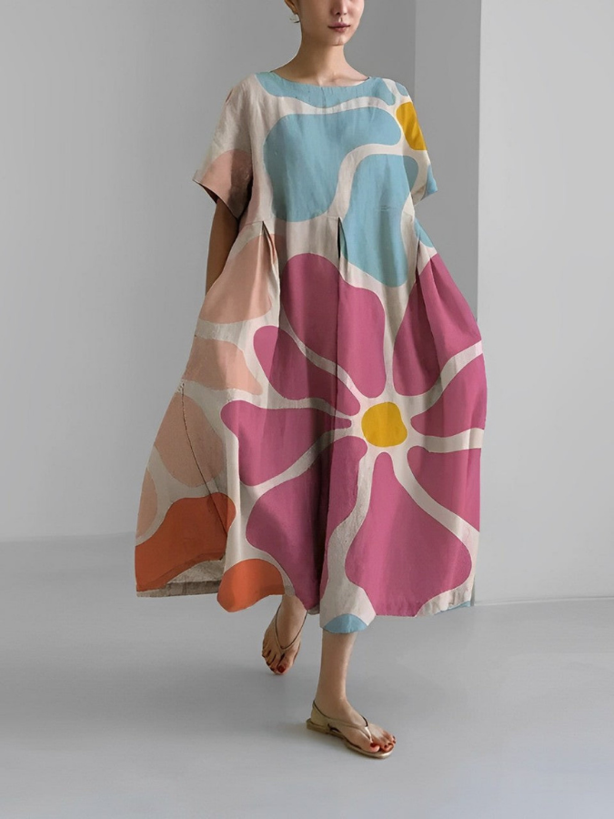 VALENTINA | Sommerkjole med Blomsterprint og Lækkert Snit