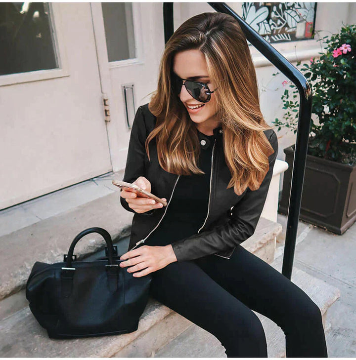 Alessia™ – Klassisk Italiensk Læderjakke
