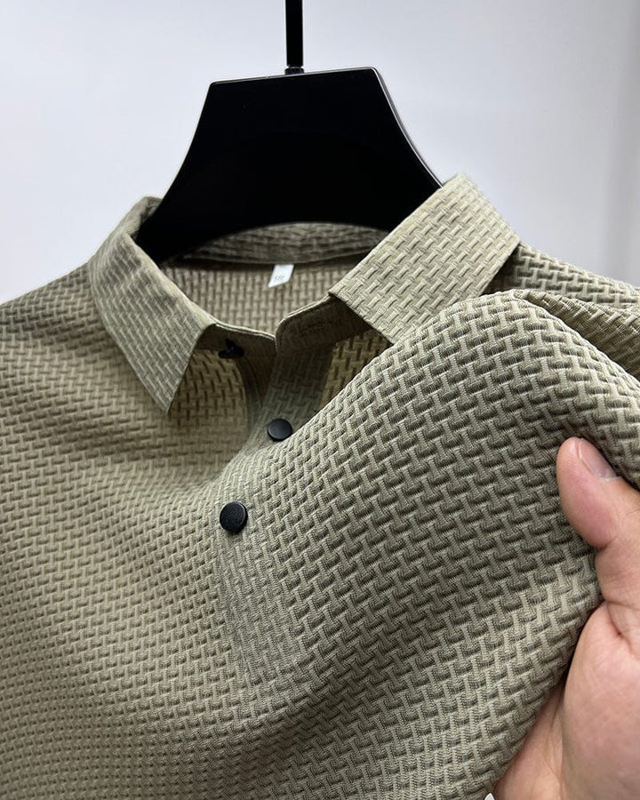 Frederik | Stilfuld Tekstureret Polo Shirt til Mænd
