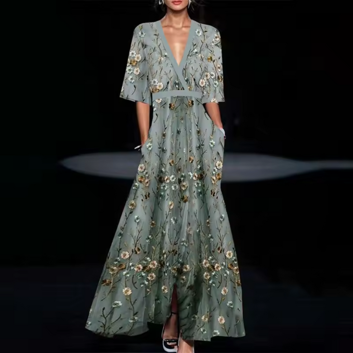 Michelle™ - Elegant Blomstret Wrap Kjole