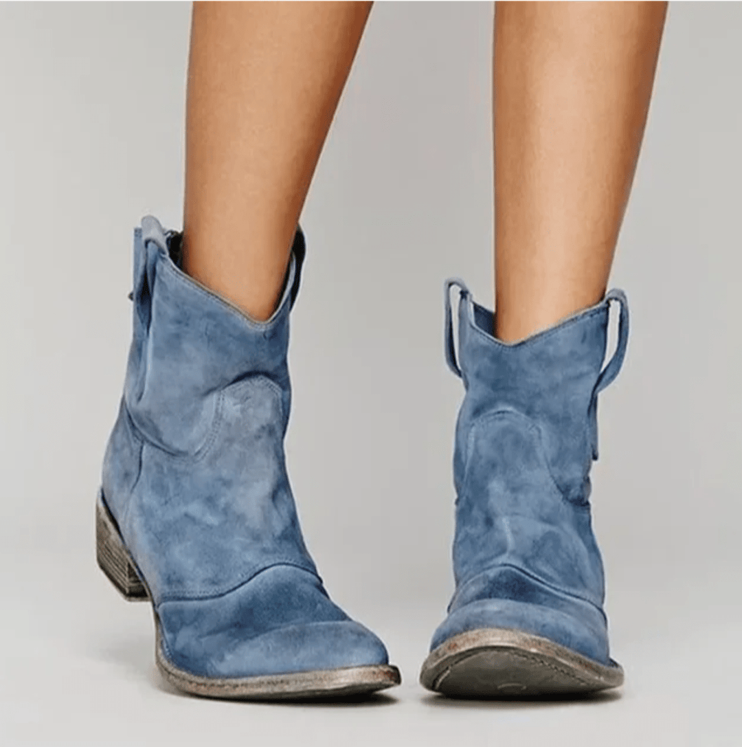 ELENA | Stilfulde Suede Støvler med Western-touch