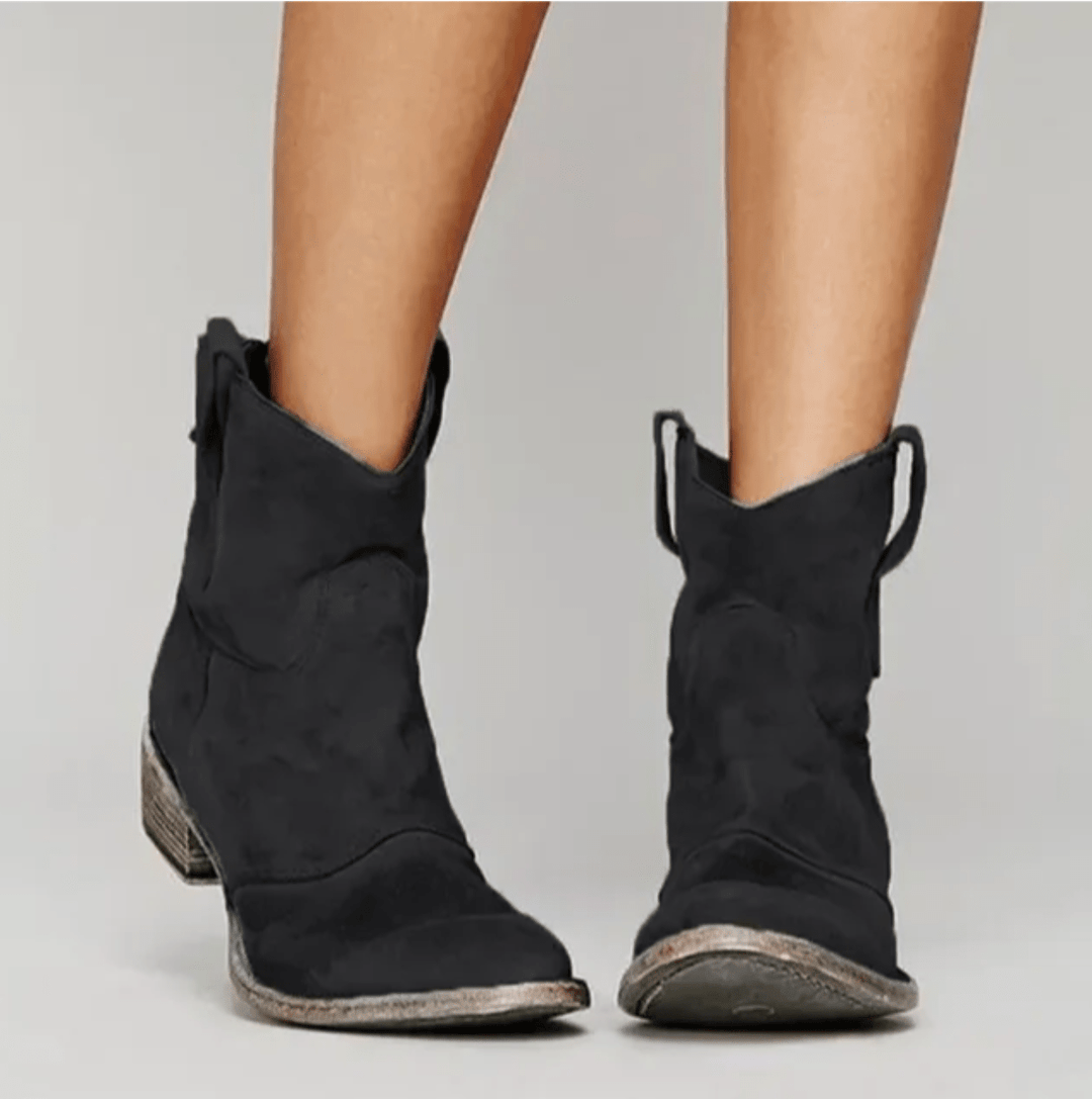 ELENA | Stilfulde Suede Støvler med Western-touch