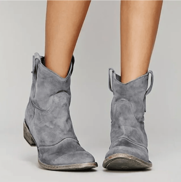 ELENA | Stilfulde Suede Støvler med Western-touch