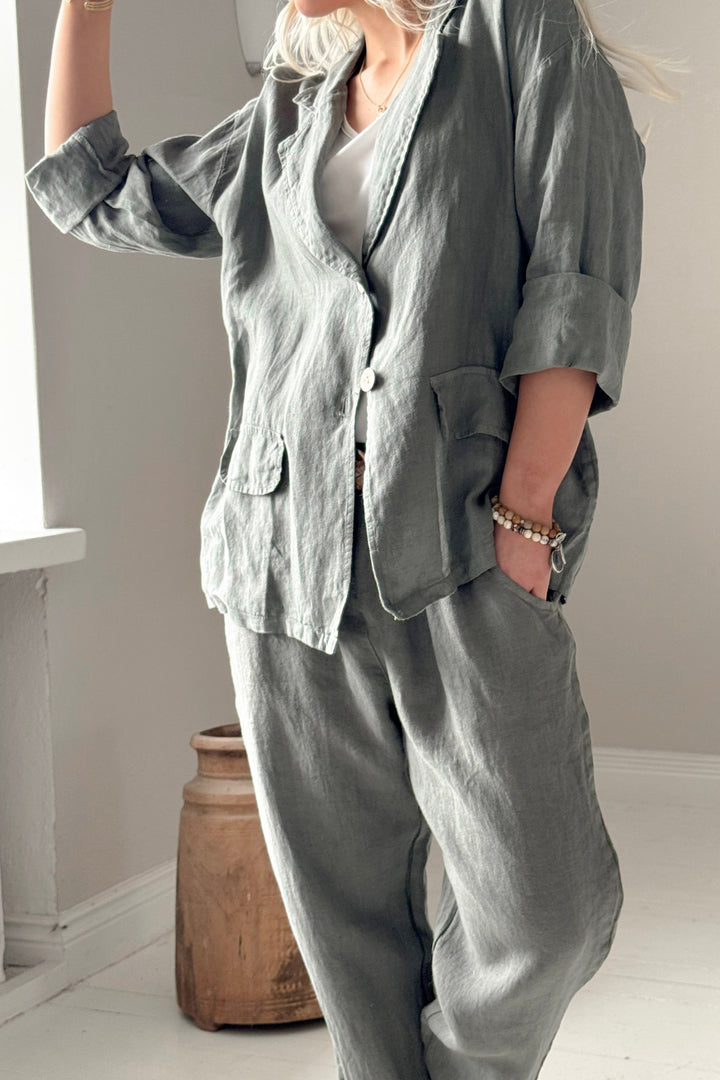 Weekend linnedblazer, camo