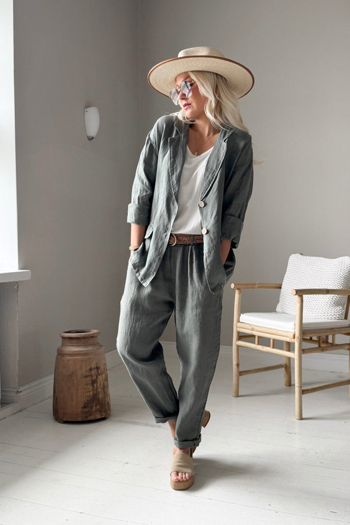 Weekend linnedblazer, camo