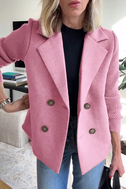 Amora | Elegant Blazer med Strikkede Ærmer