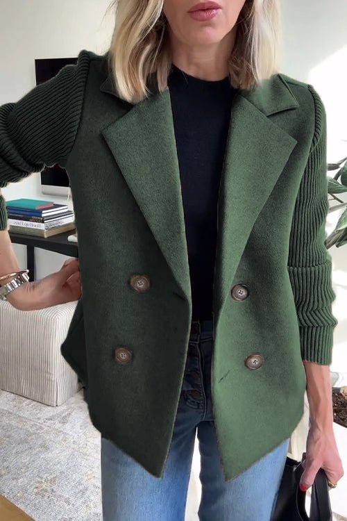 Amora | Elegant Blazer med Strikkede Ærmer