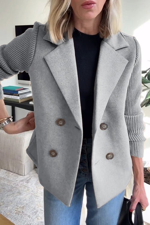 Amora | Elegant Blazer med Strikkede Ærmer