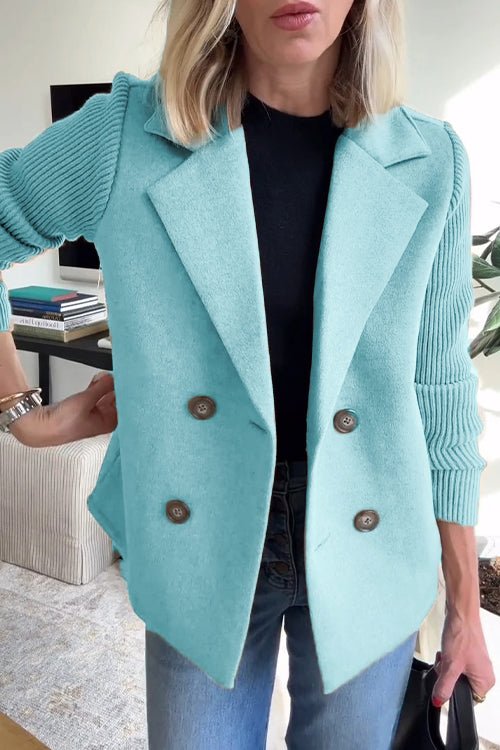 Amora | Elegant Blazer med Strikkede Ærmer