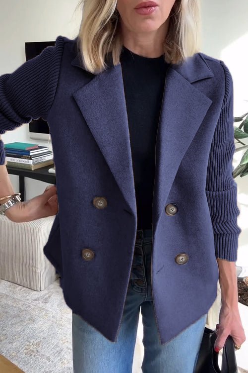 Amora | Elegant Blazer med Strikkede Ærmer