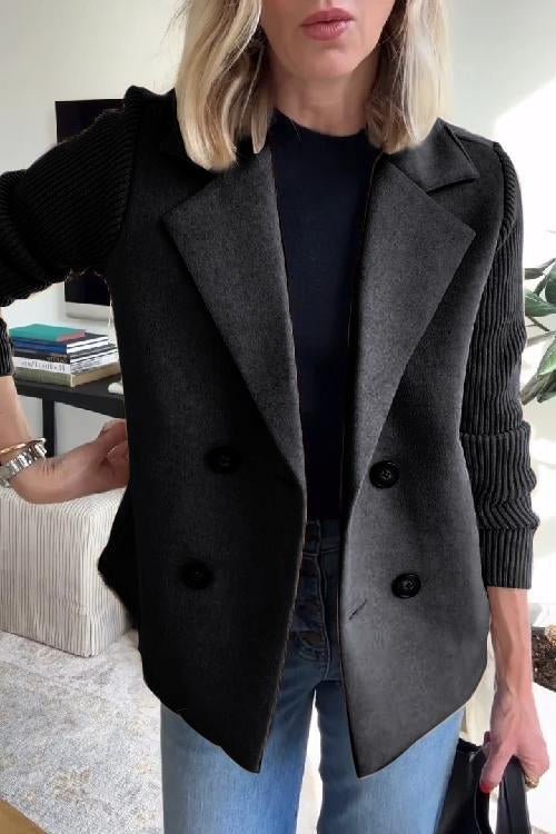 Amora | Elegant Blazer med Strikkede Ærmer