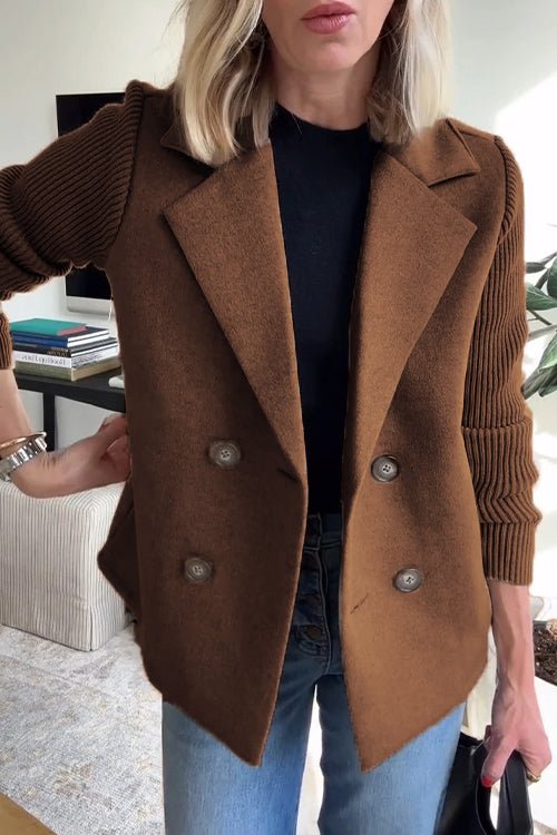 Amora | Elegant Blazer med Strikkede Ærmer