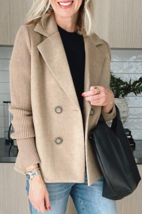 Amora | Elegant Blazer med Strikkede Ærmer