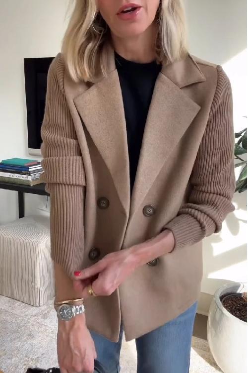 Amora | Elegant Blazer med Strikkede Ærmer