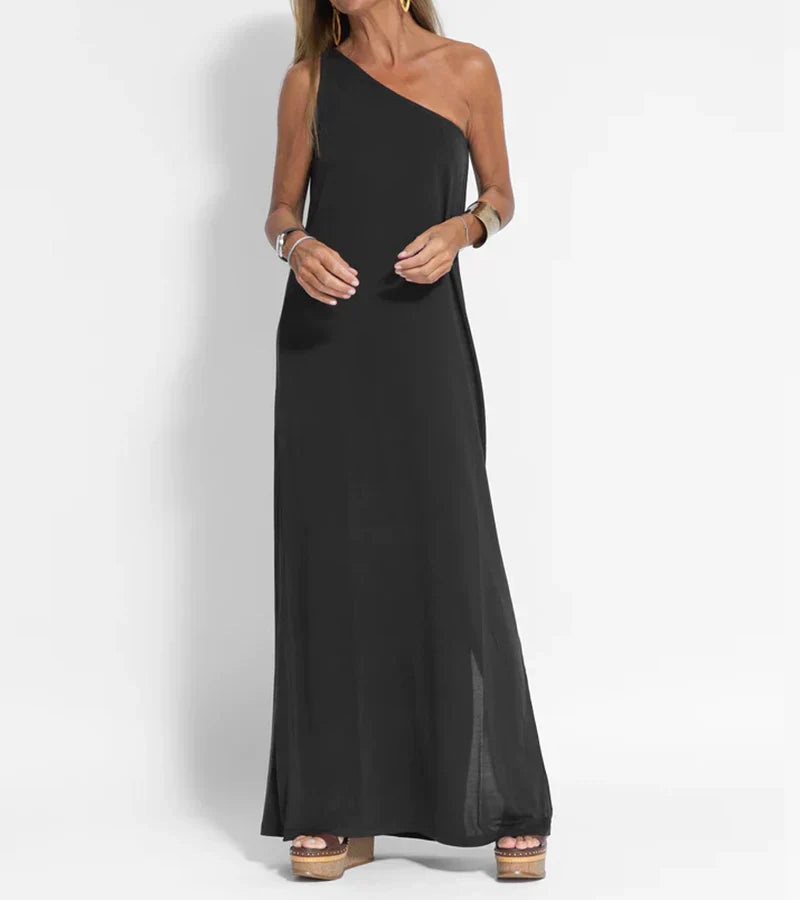 Loise - Stilfuld Maxi Kjole med One Shoulder