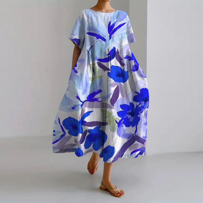 VALENTINA | Sommerkjole med Blomsterprint og Flatterende Snit