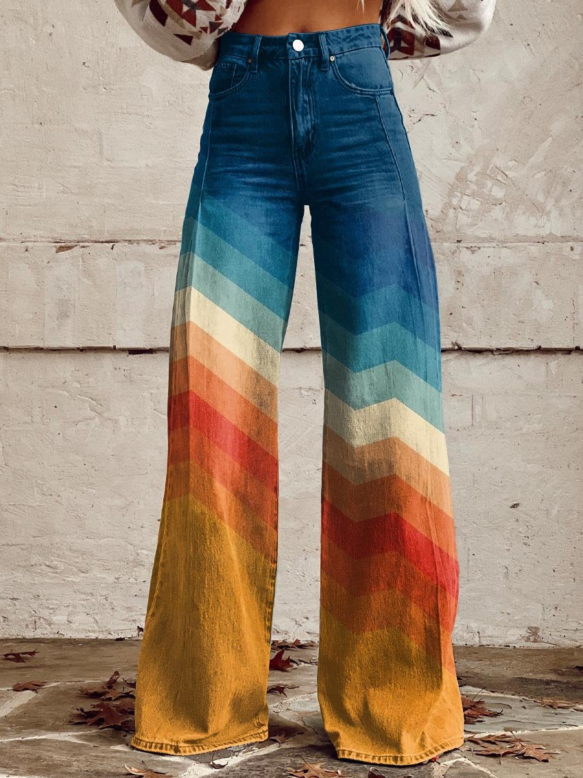 LÉA | Retro Zigzag Bukser, Elegante og Moderne