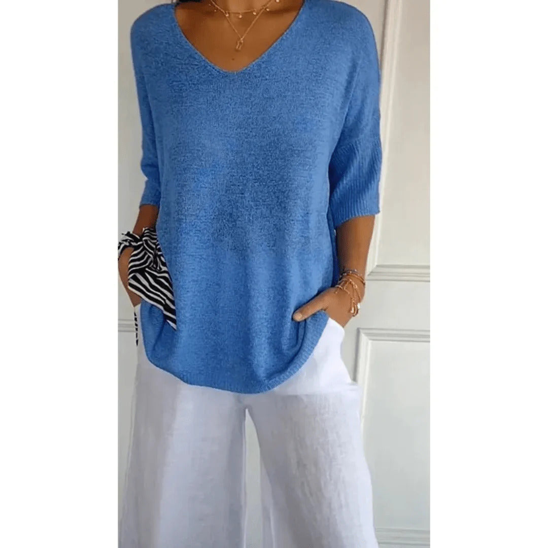 Marisse – Elegant V-hals Skjorte