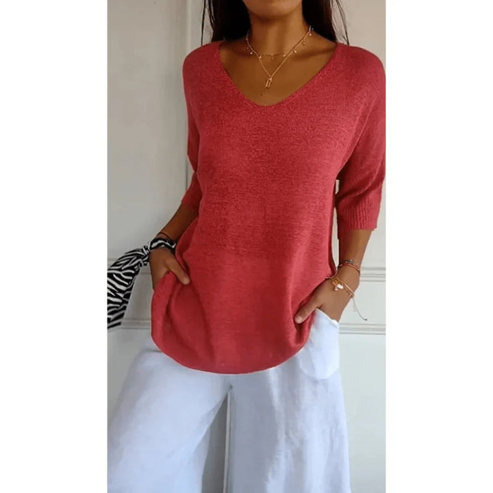 Marisse – Elegant V-hals Skjorte