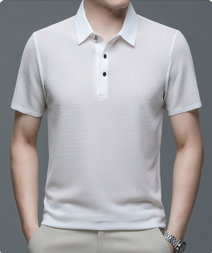 Frederik | Stilfuld Tekstureret Polo Shirt til Mænd